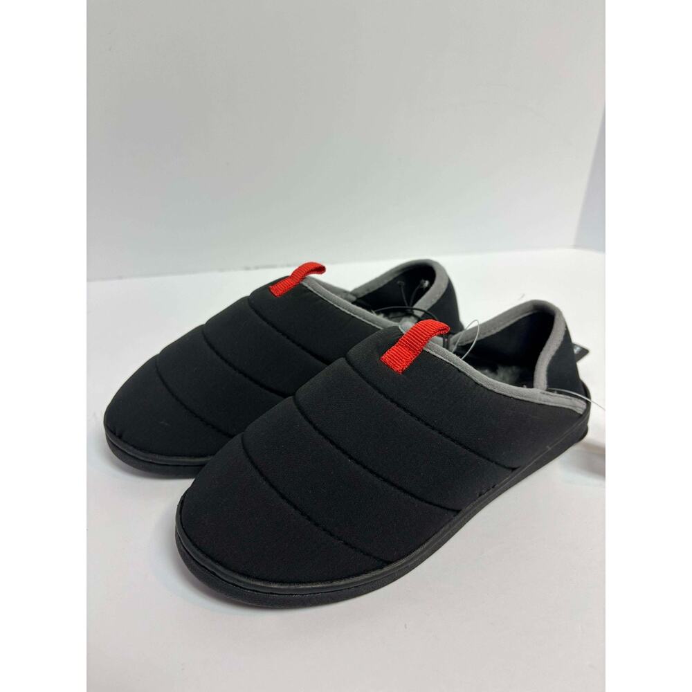 Wonder Nation Black Quilted Slip On Slippers Fleece Lined Size 13-1‎